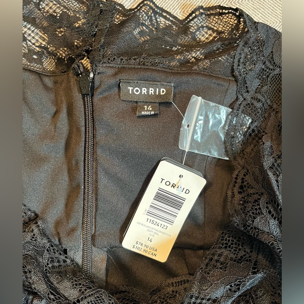 NWT Torrid Black Lace Dress Size 14 - Picture 10 of 16